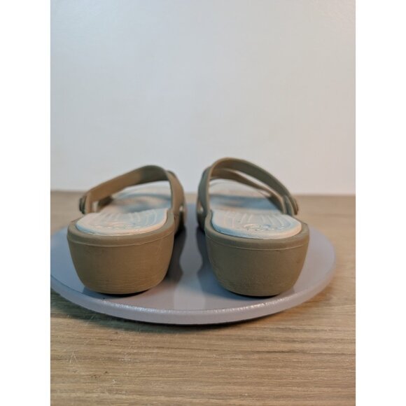 Crocs Sandals Womens 6 Patricia Slip On Slides Beige Open Toe Casual Wedge - Picture 6 of 9